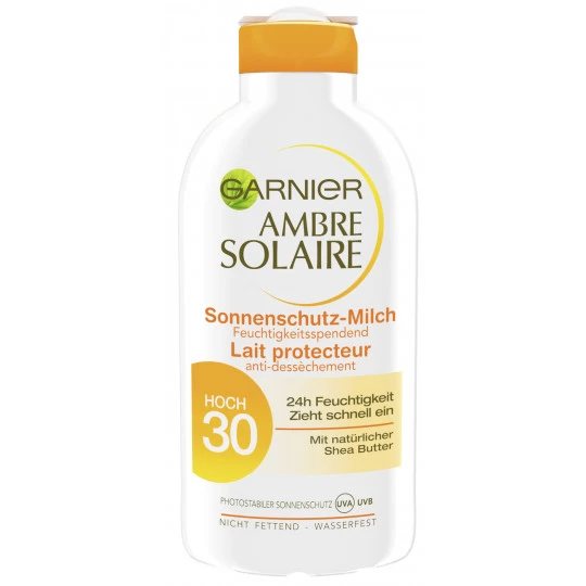 Garnier Ambre Solaire Sonnenschutz-Milch LSF 30 200ML 1 Garnier Ambre Solaire Sonnenschutz-Milch LSF 30 200ML