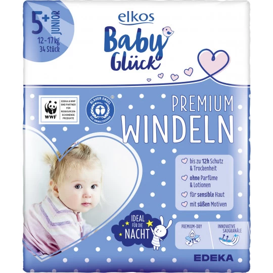Babyglück Premium Windeln 5+ Junior 12-17KG 34ST 1 Babyglück Premium Windeln 5+ Junior 12-17KG 34ST