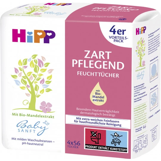Hipp Babysanft Zart Pflegend Feuchttücher 4x 56ST 1 Hipp Babysanft Zart Pflegend Feuchttücher 4x 56ST