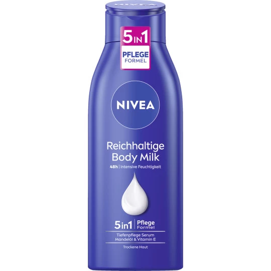 NIVEA Reichhaltige Body Milk 5in1 Tiefenpflege Serum 48h 400ML 1 NIVEA Reichhaltige Body Milk 5in1 Tiefenpflege Serum 48h 400ML